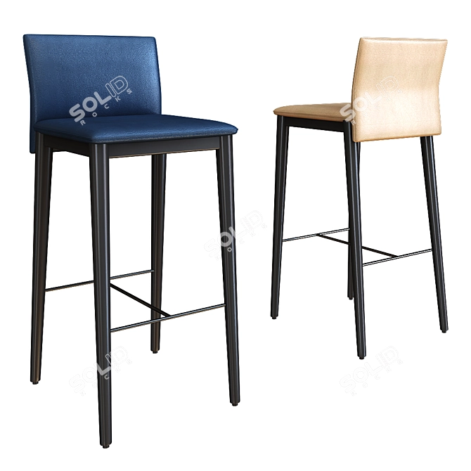 Elegant KL Barstool: Sleek Design 3D model image 2