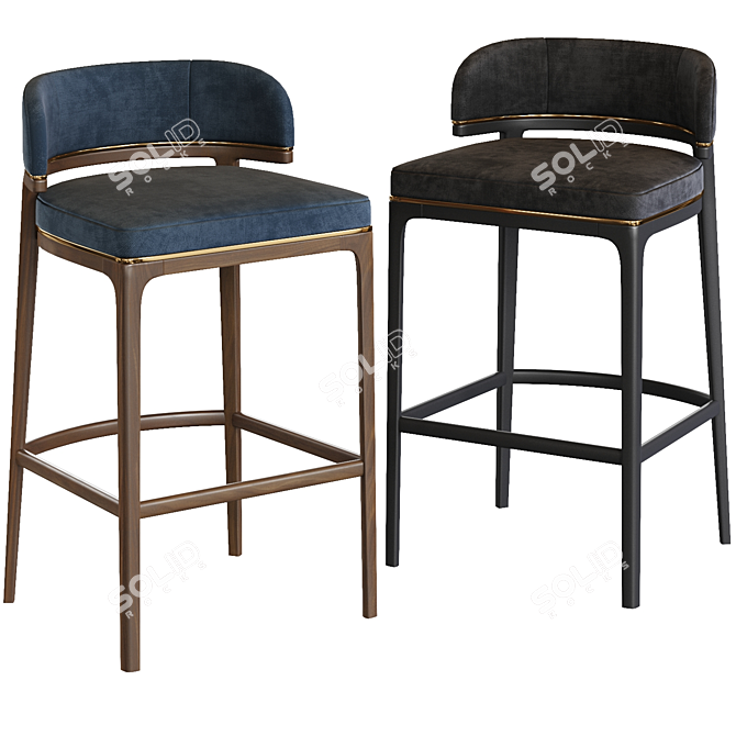 Elegant Grange Bar Chair 3D model image 1