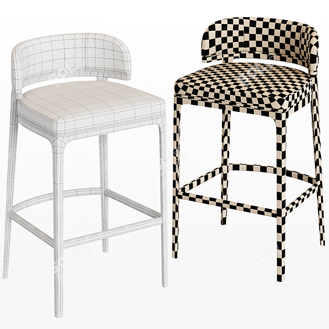 Elegant Grange Bar Chair 3D model image 2