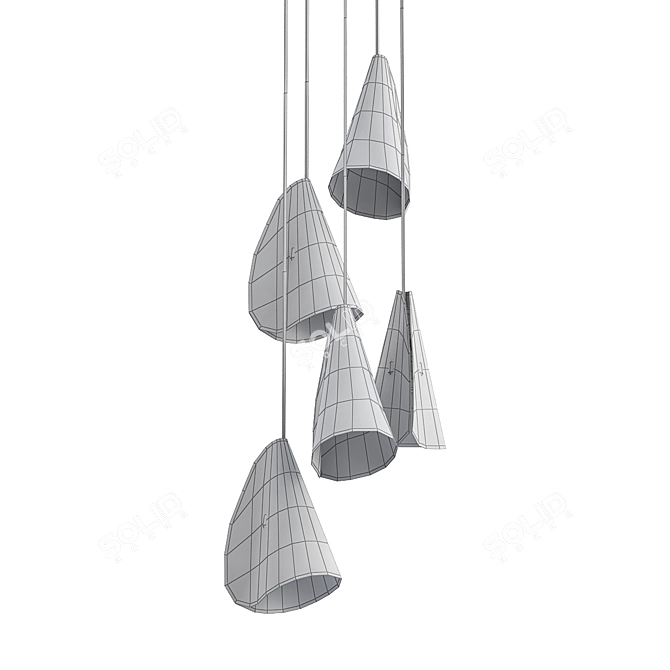 Minimalist Suspension Light Fixture 3D model image 2