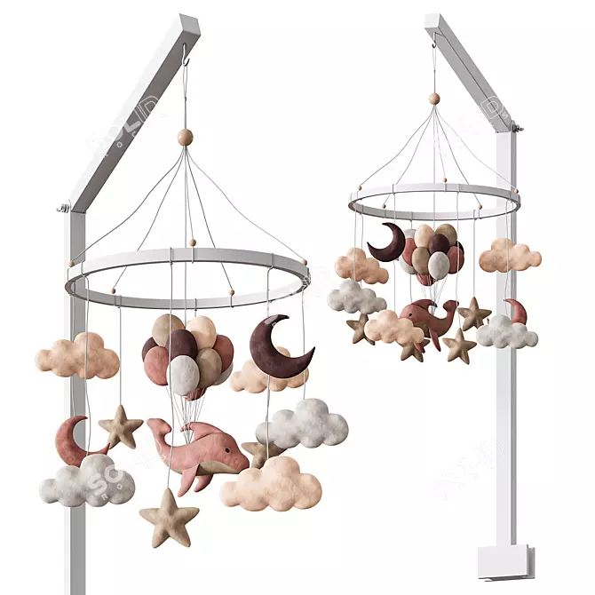 Dreamy Dangling Delight - Baby Mobile 3D model image 1