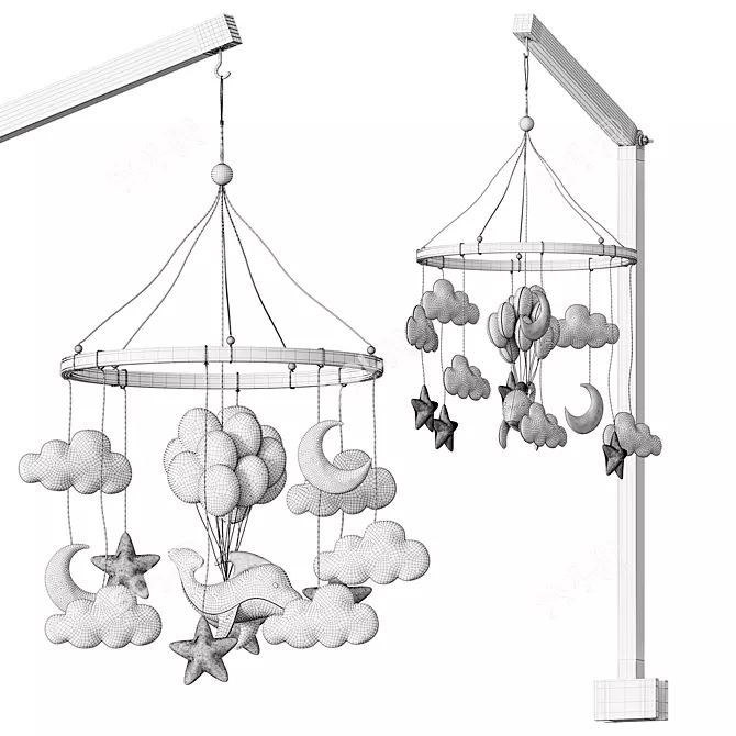 Dreamy Dangling Delight - Baby Mobile 3D model image 4