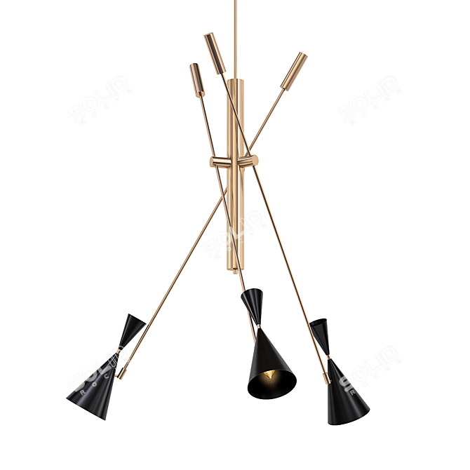 Mid-Century Stilnovo Inspired Ceiling Light 3D model image 1