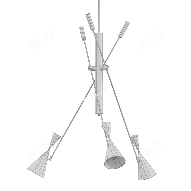Mid-Century Stilnovo Inspired Ceiling Light 3D model image 2
