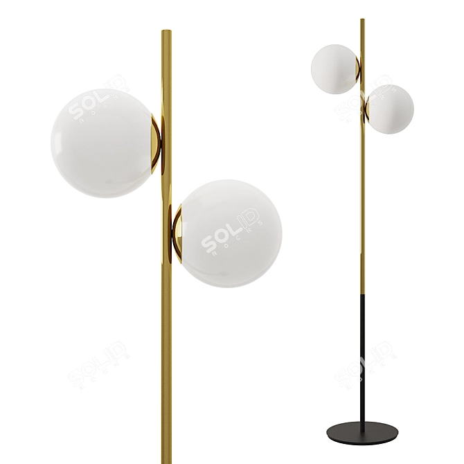 Elegant 2-Light Jugen Floor Lamp 3D model image 1