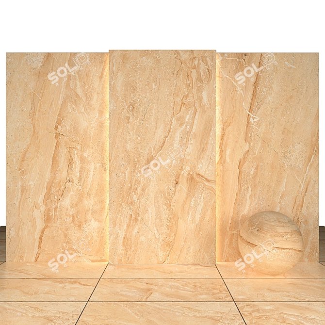 Glossy Classic Dyna Marble Slabs 3D model image 1