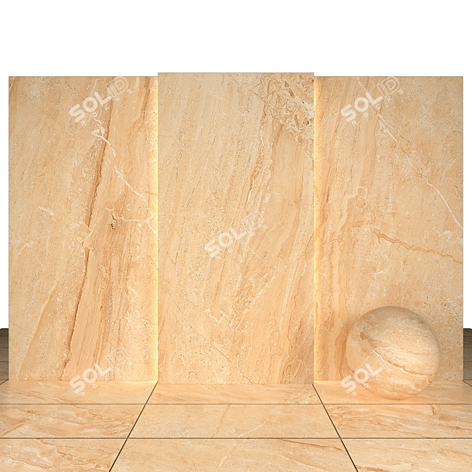 Glossy Classic Dyna Marble Slabs 3D model image 2