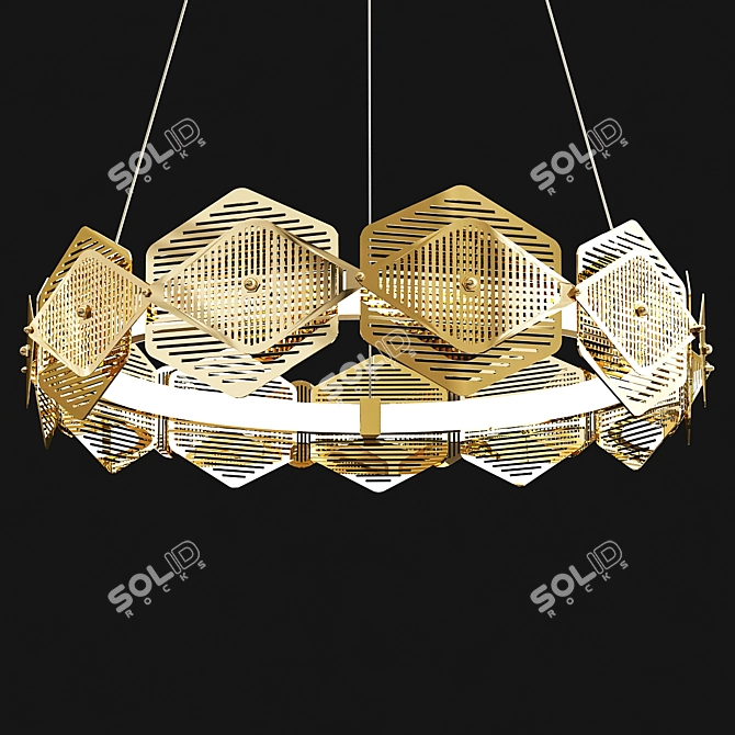 Glam Chandelier Shines Brilliantly 3D model image 2