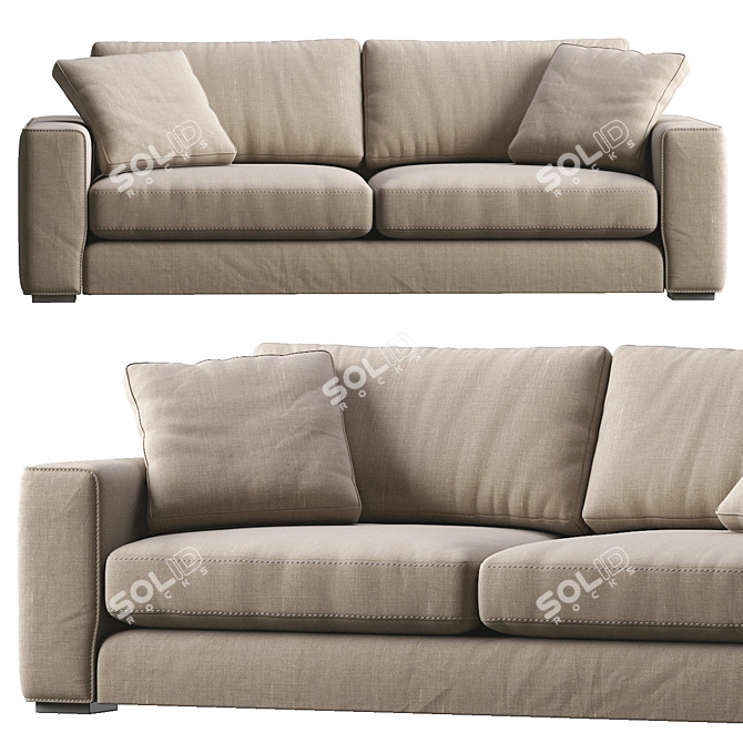 Sitka Boreal Gray Sofa: Modern Elegance for Your Space 3D model image 1