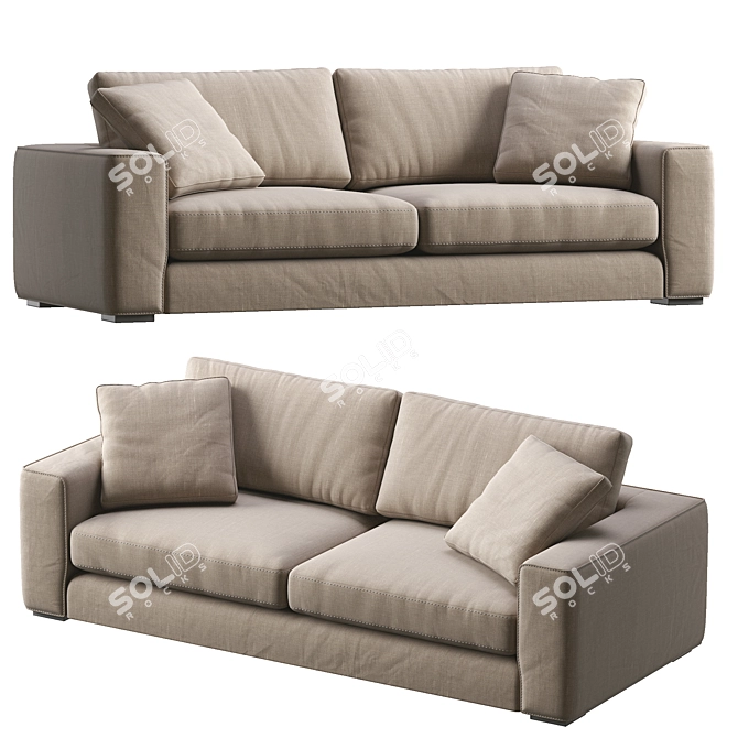 Sitka Boreal Gray Sofa: Modern Elegance for Your Space 3D model image 3