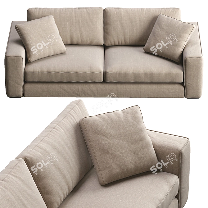 Sitka Boreal Gray Sofa: Modern Elegance for Your Space 3D model image 4