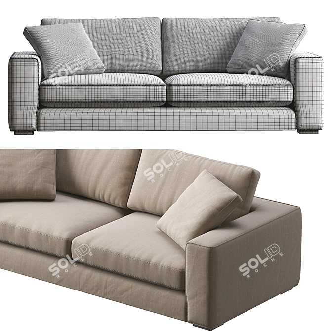 Sitka Boreal Gray Sofa: Modern Elegance for Your Space 3D model image 5