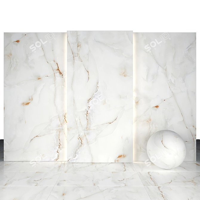 Sky White Marble: Luxurious Texture & Versatile Dimensions 3D model image 1