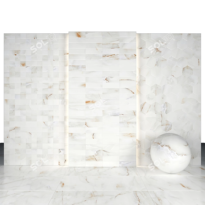 Sky White Marble: Luxurious Texture & Versatile Dimensions 3D model image 2