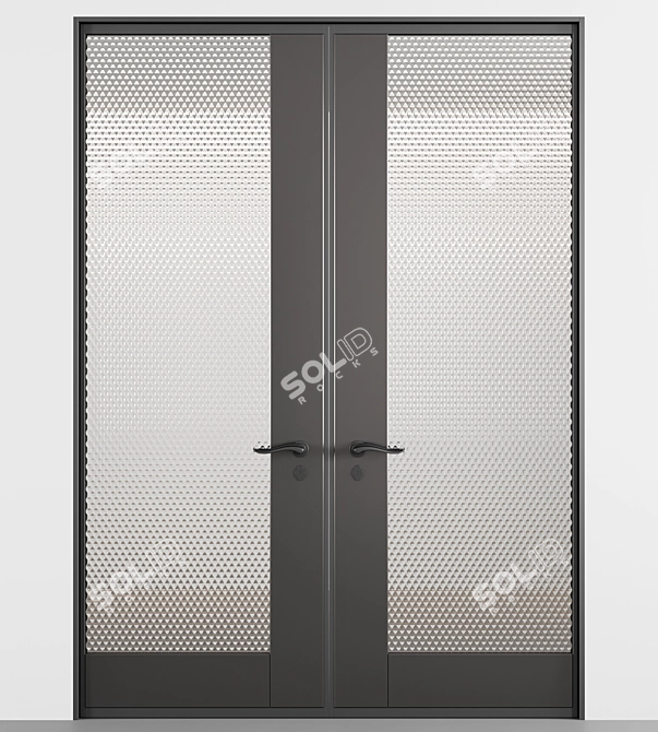 Elegant Glass Door Set 3D model image 2