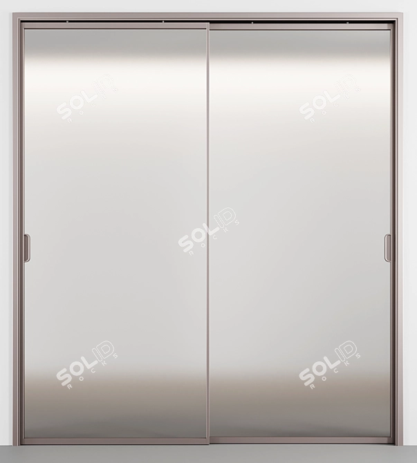 Elegant Glass Door Set 3D model image 3