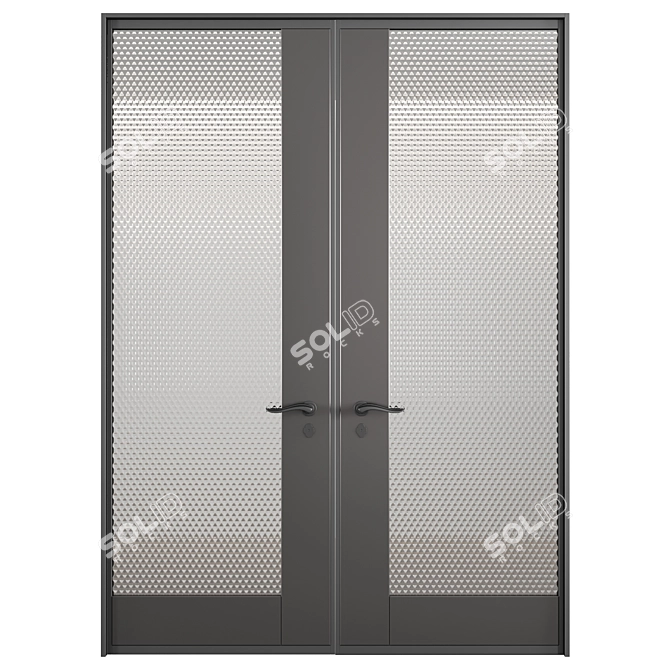 Elegant Glass Door Set 3D model image 7