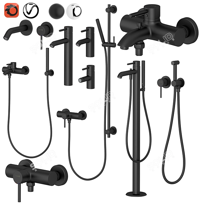 Kludi Bozz Shower Set | Adjustable Watering Can 3D model image 1