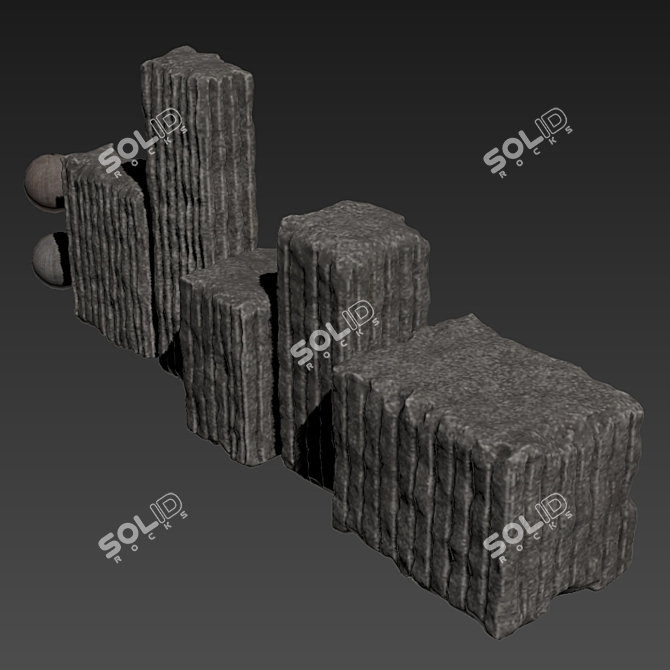 Textured Slab Decor with Holes - High Quality 3D Model 3D model image 4