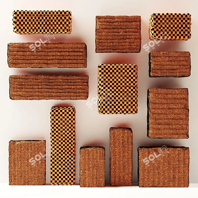 Textured Slab Decor with Holes - High Quality 3D Model 3D model image 5