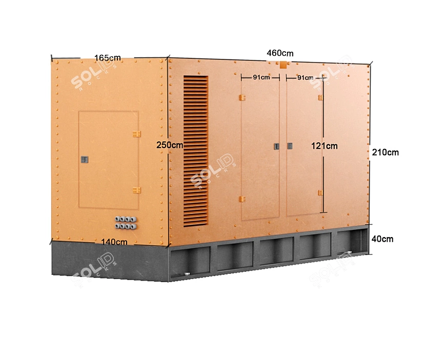 High Detail 15Kva Electric Generator 3D model image 2