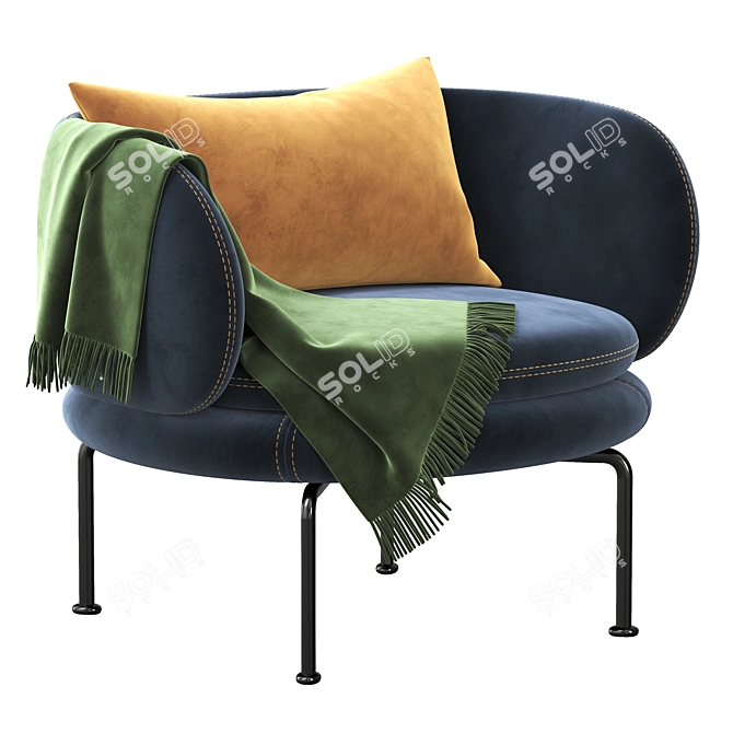Modern La Cividina Soave Armchair 3D model image 1