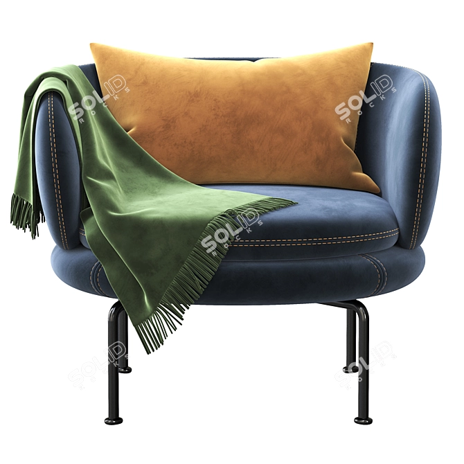 Modern La Cividina Soave Armchair 3D model image 2