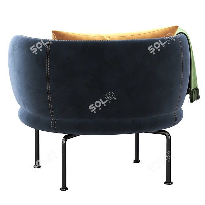 Modern La Cividina Soave Armchair 3D model image 4