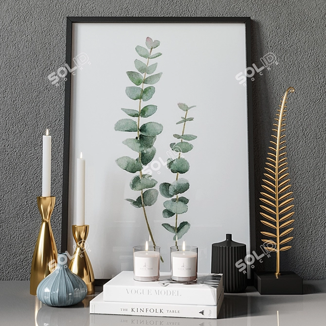 Elegant Home Decor Set 3D model image 1