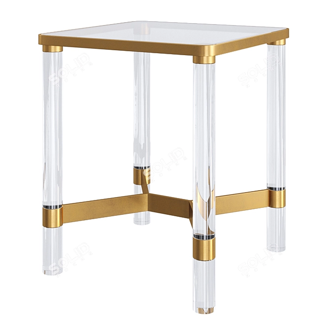 Sleek Lucite Accent Table 3D model image 1