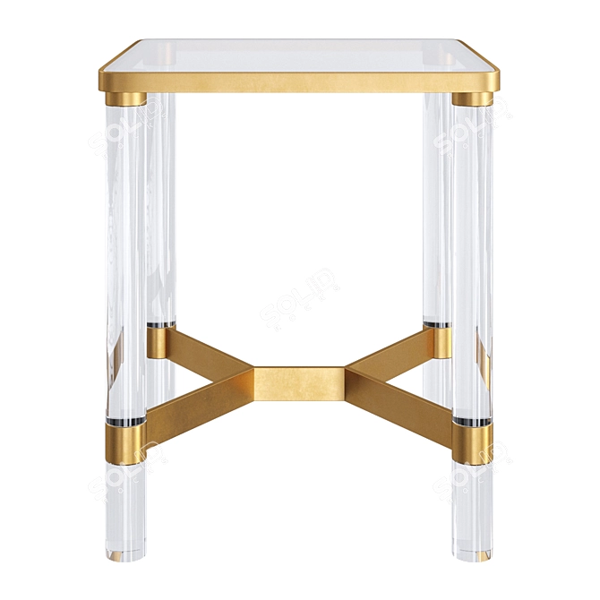Sleek Lucite Accent Table 3D model image 2