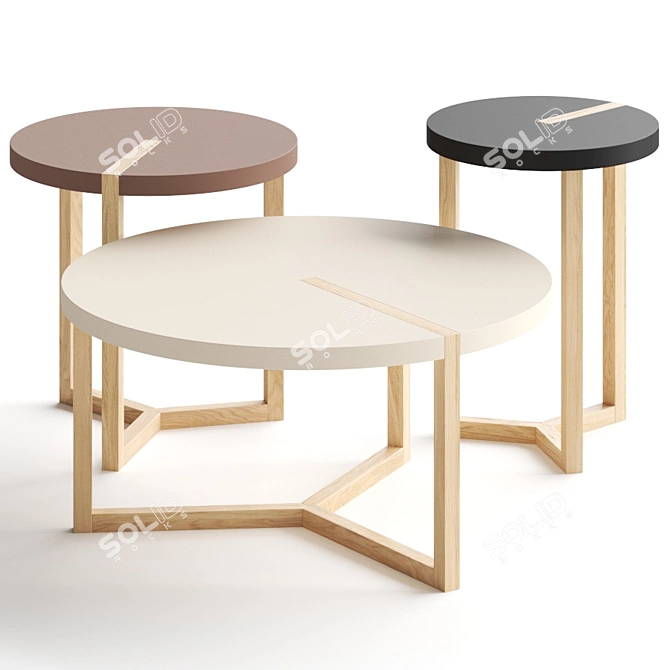 Elegant Triolet Coffee Tables 3D model image 1