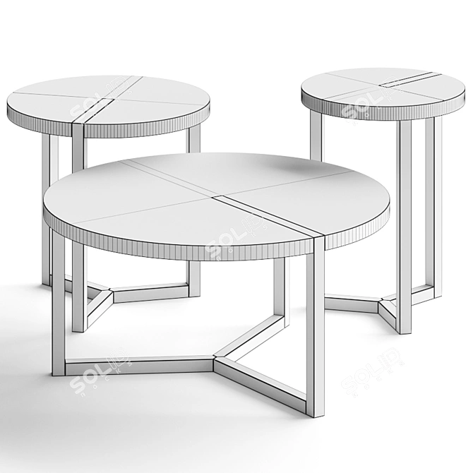 Elegant Triolet Coffee Tables 3D model image 2