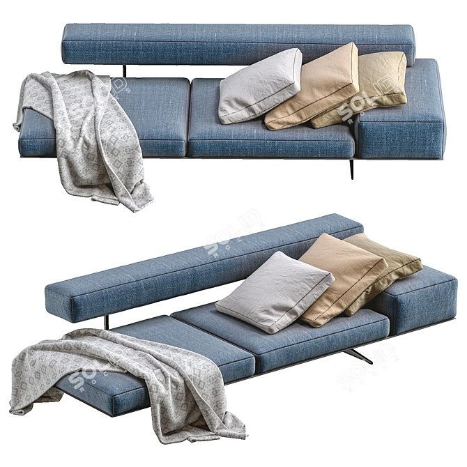 Flexform Sofa Wing: Modern, Stylish, and Versatile 3D model image 4