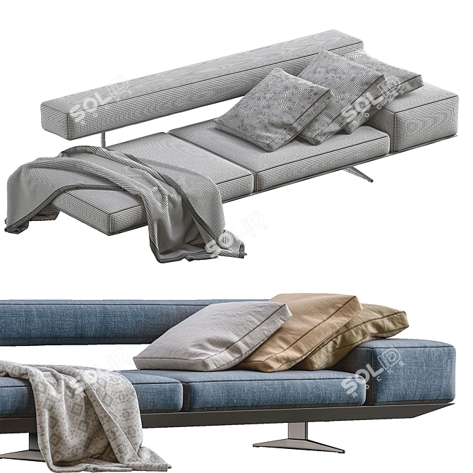 Flexform Sofa Wing: Modern, Stylish, and Versatile 3D model image 5
