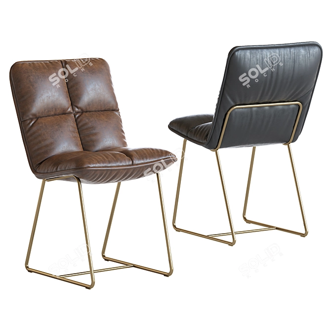 Ethereal Leather Chair 3D model image 1