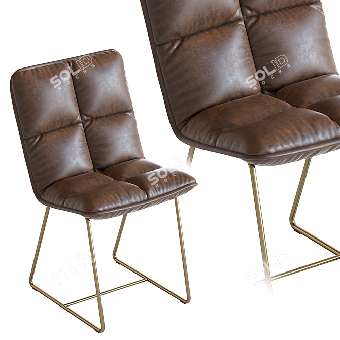 Ethereal Leather Chair 3D model image 3