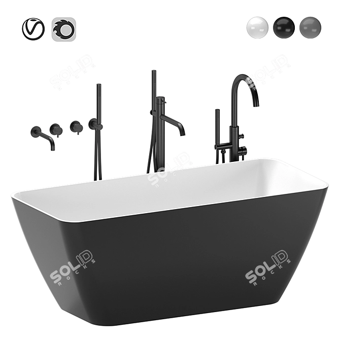 Omnires Parma Bath: Stylish and Functional 3D model image 1