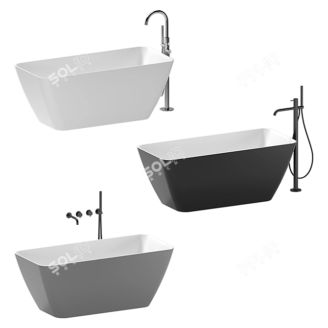 Omnires Parma Bath: Stylish and Functional 3D model image 2