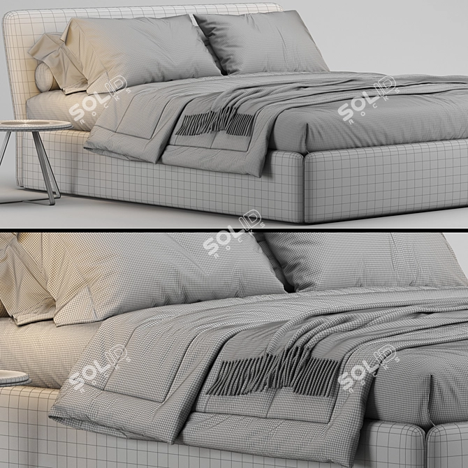 Sleek Bonaldo True Bed: Modern Elegance 3D model image 4
