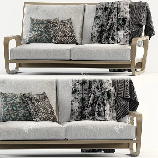 Cozy Comfort Sofa Blanket 3D model image 4