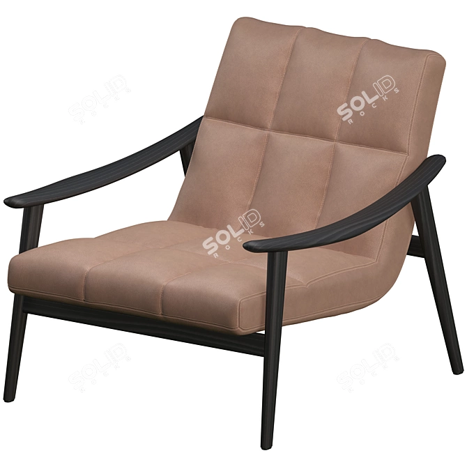 Luxury Fynn Leather Armchair 3D model image 3