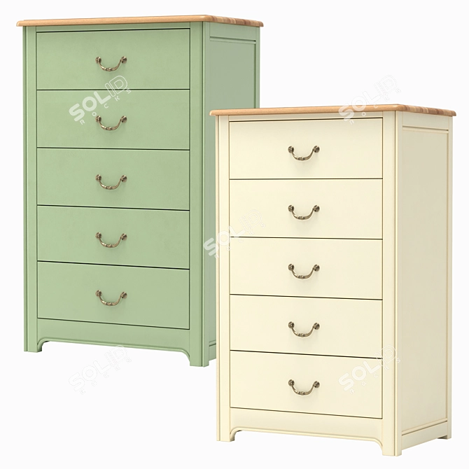 Olivia 5-Drawer High Chest 3D model image 1