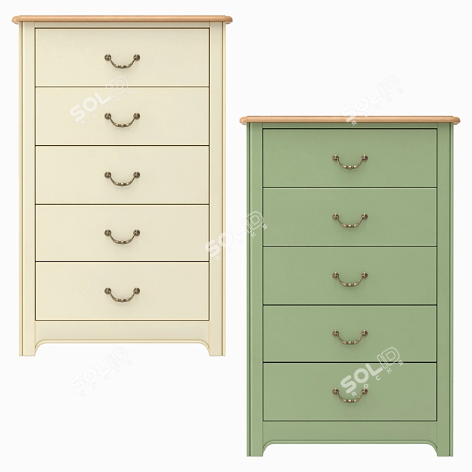 Olivia 5-Drawer High Chest 3D model image 2