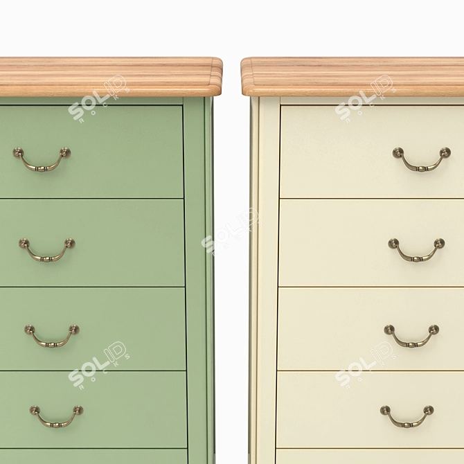 Olivia 5-Drawer High Chest 3D model image 3