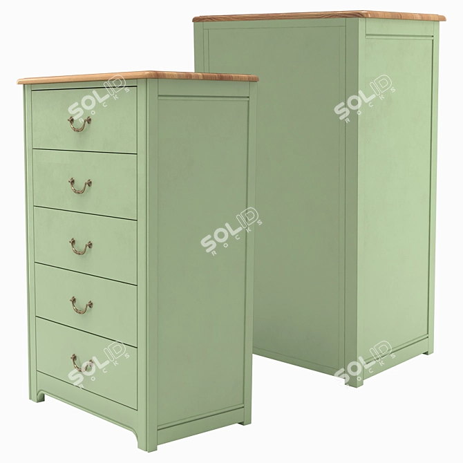 Olivia 5-Drawer High Chest 3D model image 4