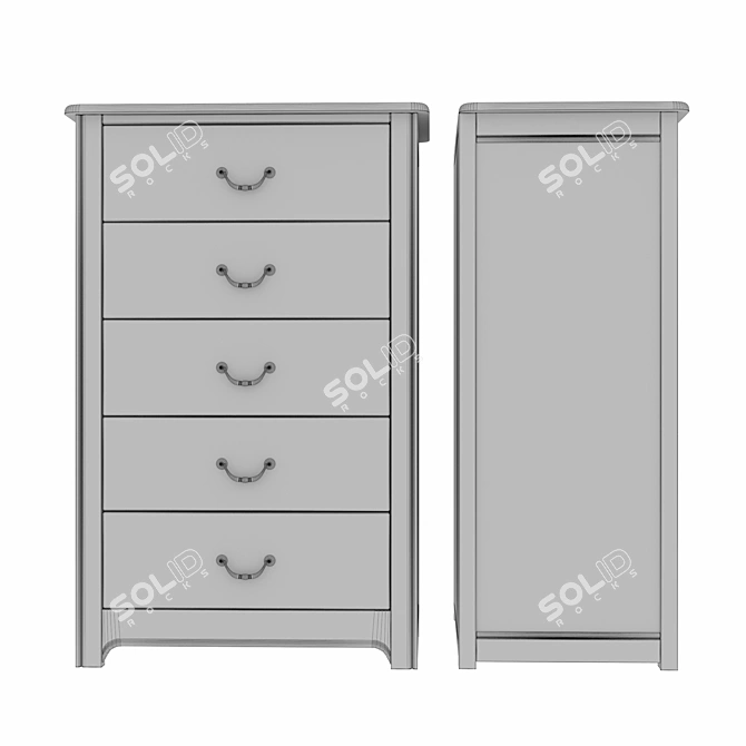 Olivia 5-Drawer High Chest 3D model image 5