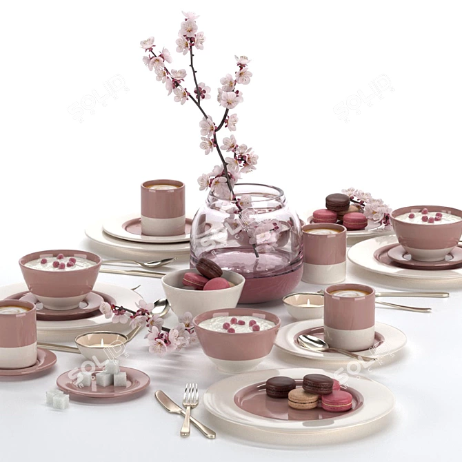 Elegant Table Setting Ensemble 3D model image 2