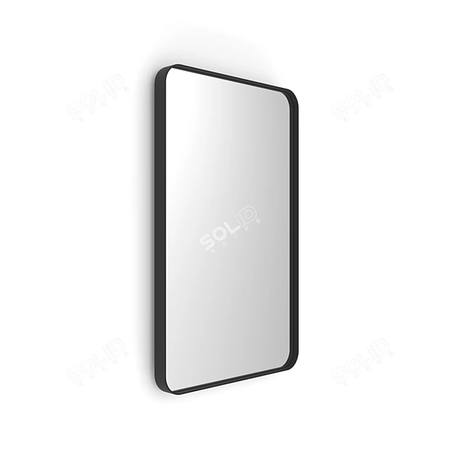 Metal Framed Folding Mirror: Iron Flap, Rectangular 3D model image 2