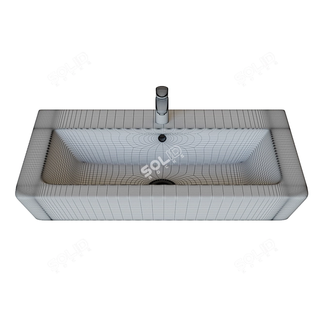 Modern Roca Washbasin Set 3D model image 4